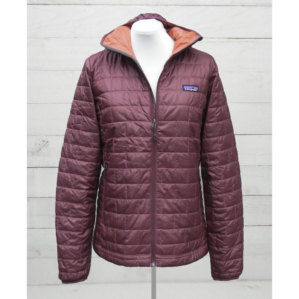 Patagonia Women's Nano Puff Hoody Jacket • Oxblood Red • Sz L